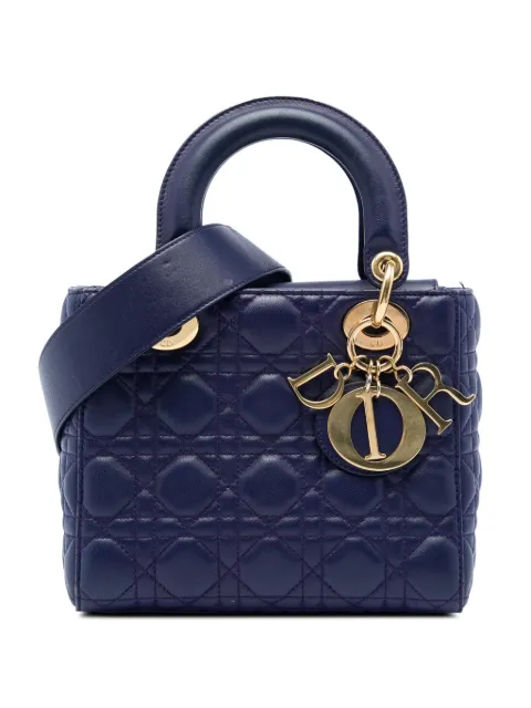 Christian Dior Pre-Owned 2016 Small Lambskin Cannage My ABCDior Lady Dior satchel Blue QOZQC0D7ARC3BGGJ