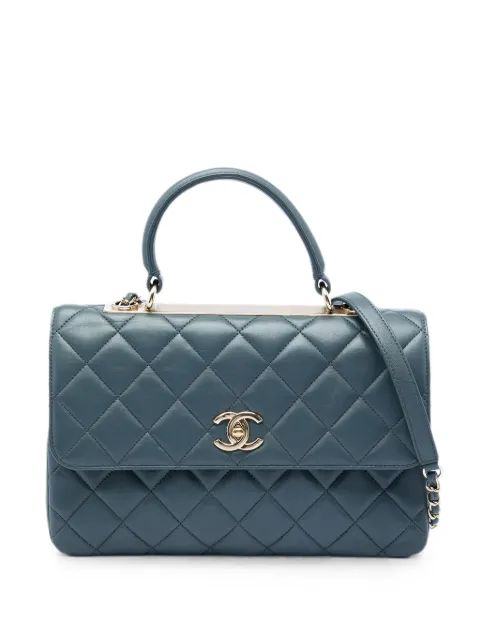 CHANEL Pre-Owned 2018-2019 Medium Lambskin Trendy CC Flap satchel Blue PMKMCHELE7RLSDCC