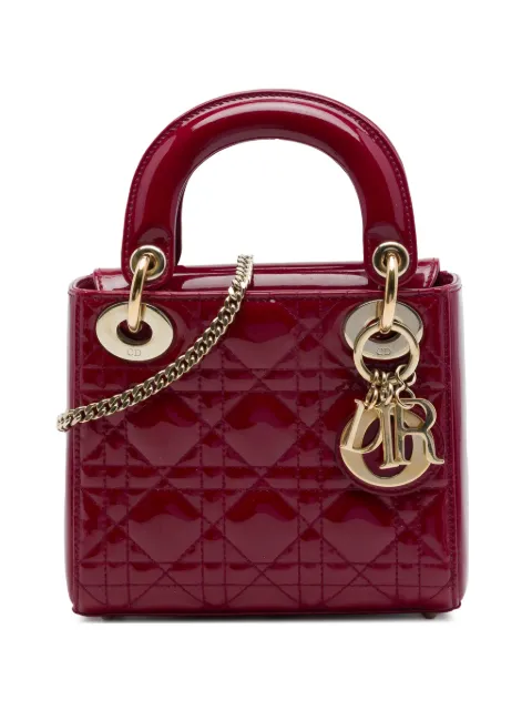 Christian Dior Pre-Owned 2016 Mini Patent Cannage Lady Dior satchel Red O0PD77K1B7C9O5ER