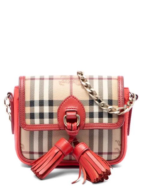 Burberry Pre-Owned 2010-2017 Mini Haymarket Check Coated Canvas Tassel crossbody bag Neutrals NH4TJE7I3P2F1P0D