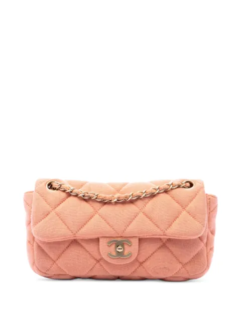 CHANEL Pre-Owned 2006-2008 CC Quilted Jersey East West Flap shoulder bag Pink MYKZCPHZDKBLZB5T