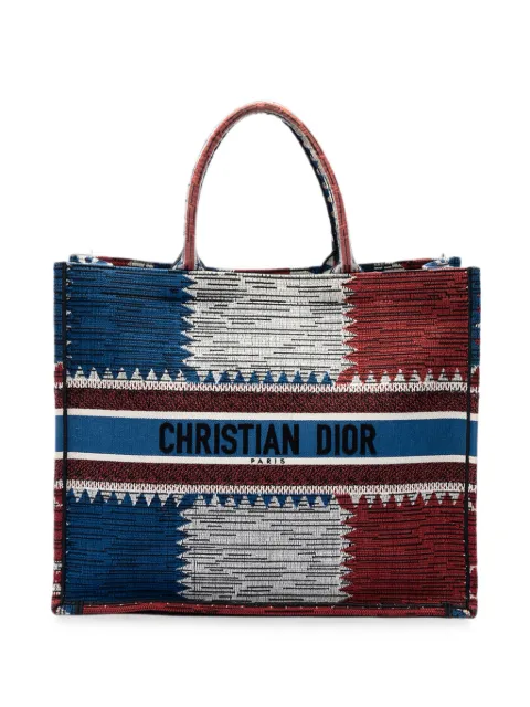 Christian Dior Pre-Owned 2019 Large Canvas French Flag Book tote bag Blue HDEEG0JT7Q6FC1G0