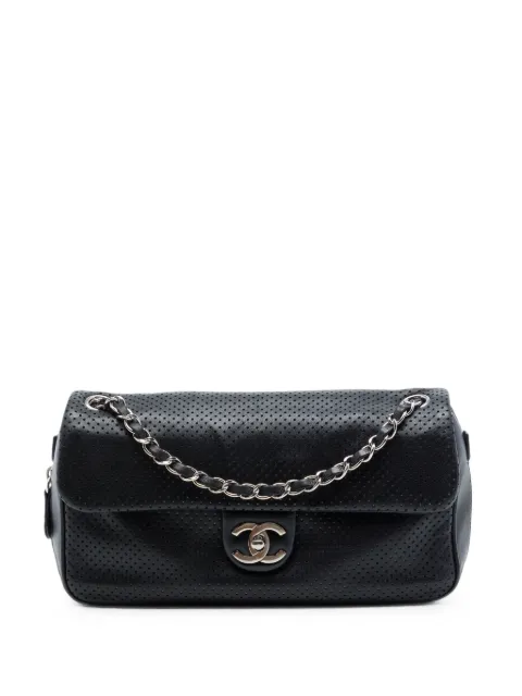 CHANEL Pre-Owned 2008-2009 Perforated Lambskin Baseball Spirit Flap shoulder bag Black HT3B66EETS5JGRZE