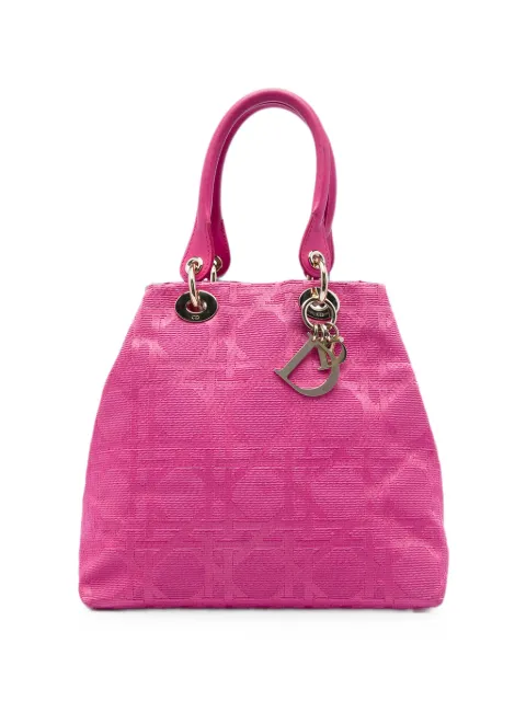 Christian Dior Pre-Owned 2008 Small Canvas Cannage Lady Dior Soft Shopping tote bag Pink GUNSIGLL2769Q25D