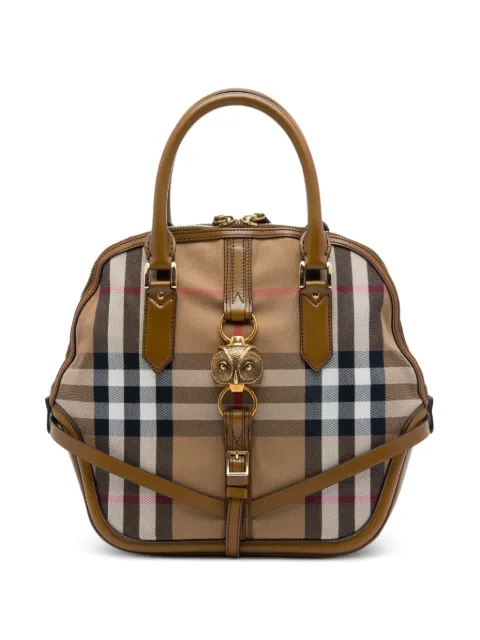 Burberry Pre-Owned 2000-2017 Medium House Check Canvas Bridle Owl Orchard handbag Brown D5DE18MK3JWUNXG9