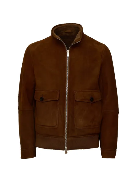 DONDUP shearling zip-up jacket Brown JU039PL0710UXXX