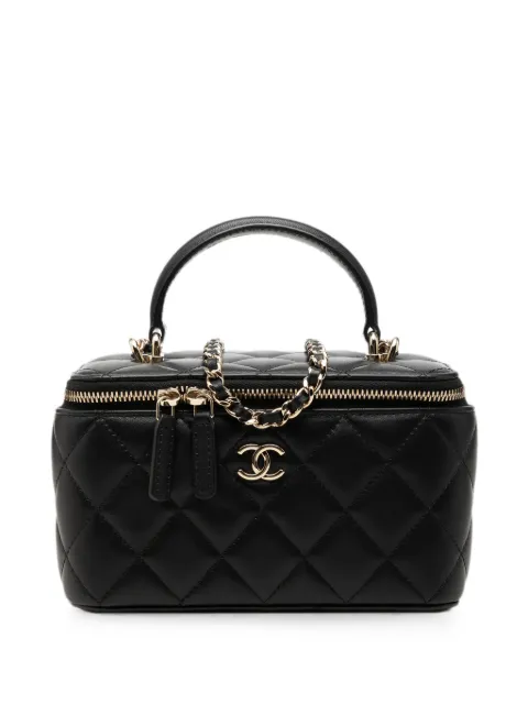 CHANEL Pre-Owned 2021-2026 Small Lambskin Top Handle Vanity Case with Chain satchel Black I9ZCC5VSJO6U0HPC