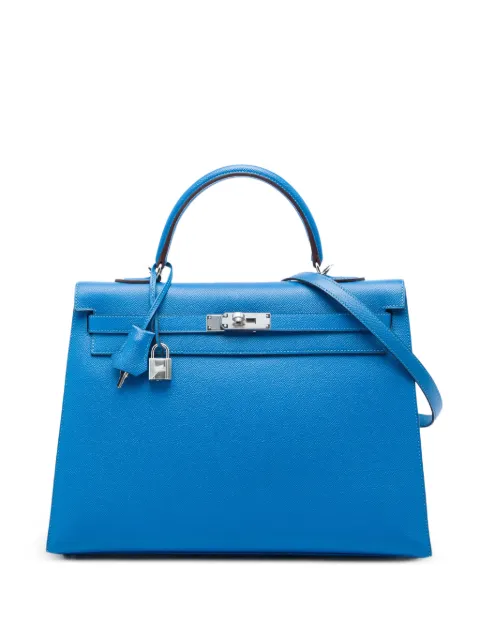 Hermès Pre-Owned 2013 Epsom Kelly II Sellier 35 satchel Blue ULAGYI9T4PBQV222