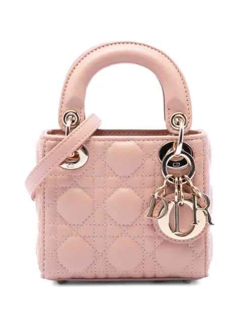 Christian Dior Pre-Owned 2021 Micro Lambskin Cannage Lady Dior satchel Pink XPS82XFZQXJ31TOX