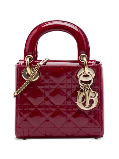 Christian Dior Pre-Owned 2017 Mini Patent Cannage Lady Dior satchel Red VVWCOA4TNT6Y8NQ1