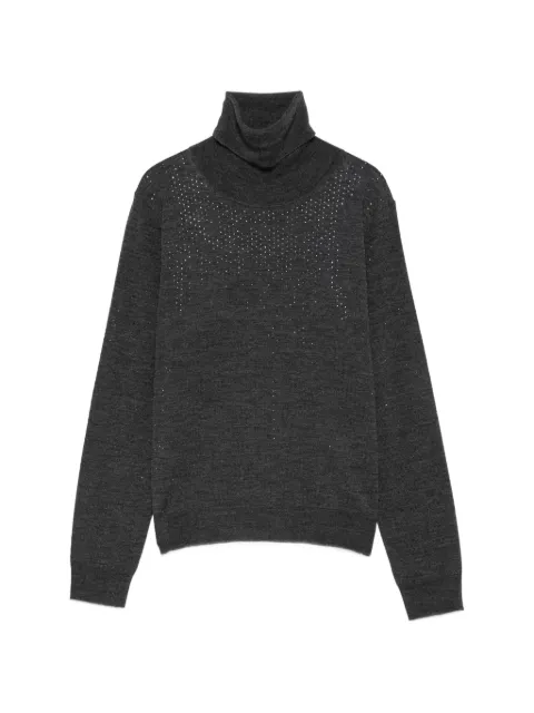 P.A.R.O.S.H. rhinestone-embellished roll-neck top Grey LARKD512966