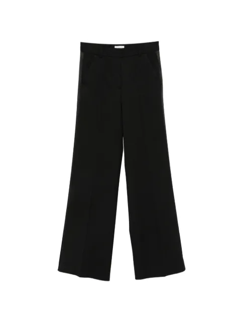 P.A.R.O.S.H. satin-trim pressed-crease trousers Black D232016LILIUXY26013NERO