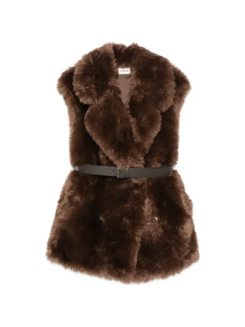 P.A.R.O.S.H. faux-fur belted waistcoat Brown D410582PRIME