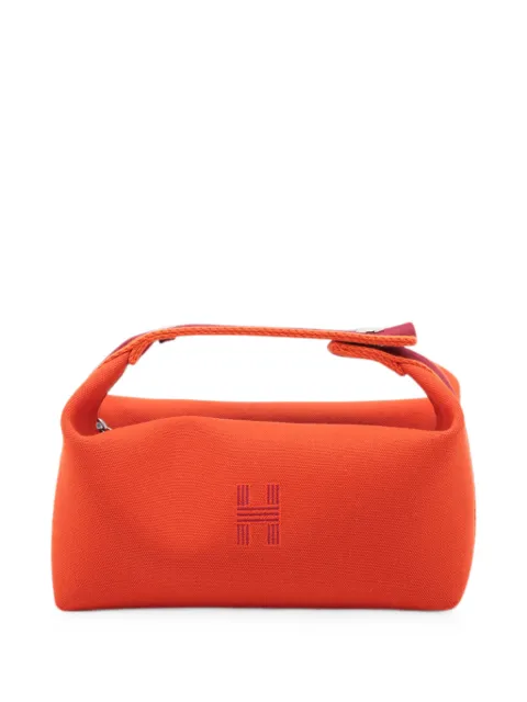 Hermès Pre-Owned 2020-2026 Small Toile Bride A Brac Case vanity bag Orange YLUPRKBFFFKEAPQ1