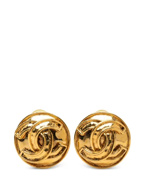 CHANEL Pre-Owned 1994 CC Gold Plated Round Clip On Earrings costume earrings Gold T5XBCETIUPFD7IYV