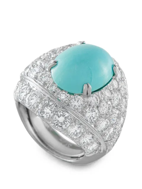 David Webb turquoise and diamond ring Silver DW06072826