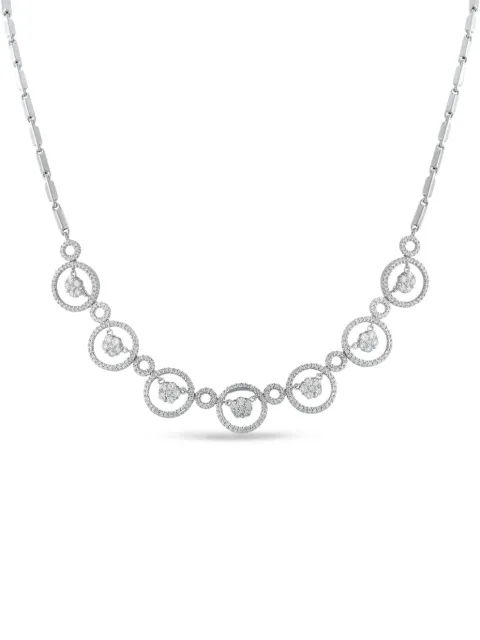 LB Exclusive diamond circle link necklace Silver MF14072826