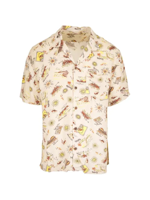 FAHERTY Kona Camp graphic-print short-sleeve shirt Neutrals MWU2616WVS