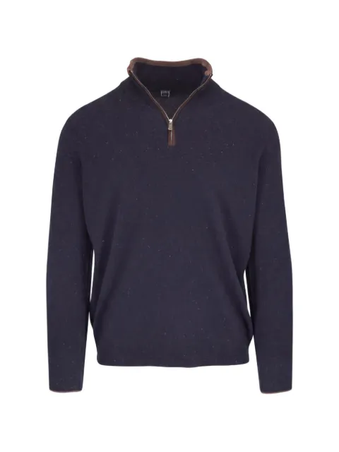 Fedeli Favonio speckled half-zip sweater Blue MU006580US6