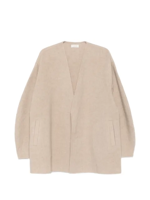 RUOHAN V-neck cocoon-sleeve coat Neutrals RE002AW26