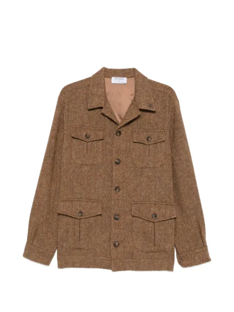 Gran Sasso herringbone-pattern wool jacket Brown 7812462800150