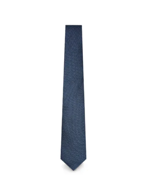 Canali geometric-pattern silk tie Blue 18HJ04700