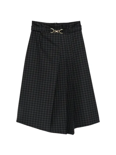 I BLUES tartan pleated skirt Grey IBLORIGINE