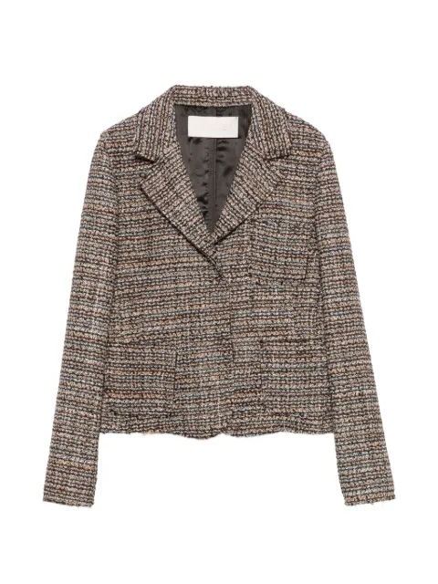 I BLUES bouclé-knit single-breasted jacket Brown IBLROMANA