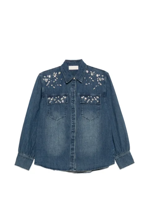 I BLUES crystal-embellished denim shirt Blue IBLAGGRAVI