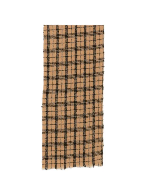 Destin check frayed scarf Neutrals RASTISCCA