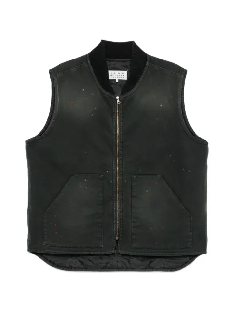 Maison Margiela paint-splatter gilet Grey S50FB0122M35926
