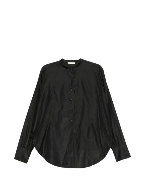 The Row Lula mandarin-collar silk shirt Black 560W4640