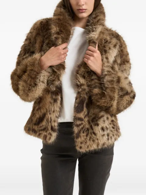 BULLY leopard-print faux-fur coat Brown 7323LE1LEO