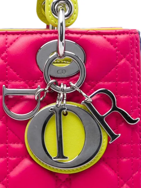 Christian Dior Pre-Owned 2013 Medium Tricolor Lambskin Cannage Lady Dior satchel Pink 19QAKCAPOP0XJGY7