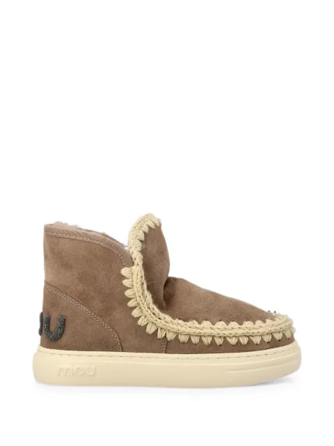 Mou Eskimo glitter-logo sneakers Brown FW411001AELGRY
