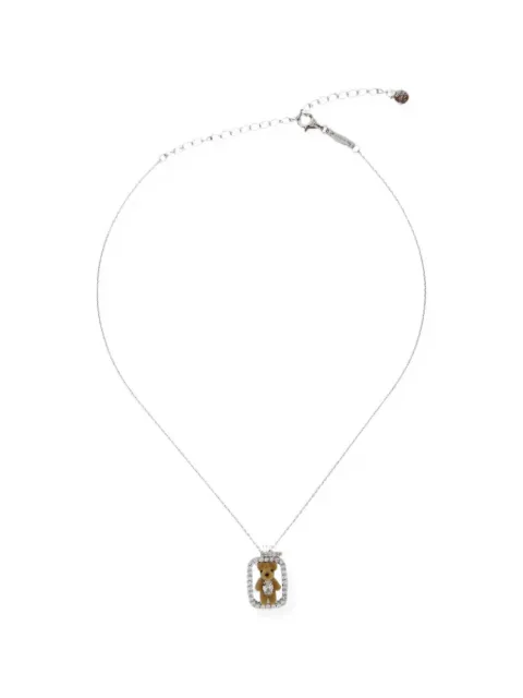 YVMIN crystal-embellished teddy-bear necklace Silver 2663800NNSLV