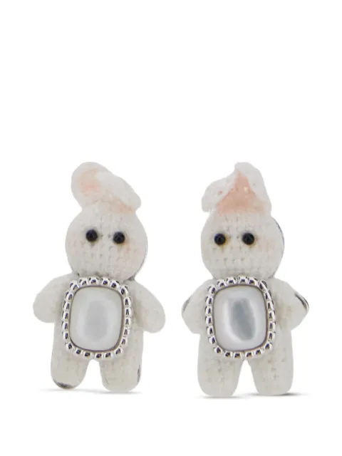 YVMIN bunny-motif faux-pearl earrings White 2609600DN2SLV