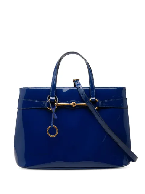 Gucci Pre-Owned 2000-2015 Patent Bright Bit satchel Blue 55XQOTYRGEI0L3JK