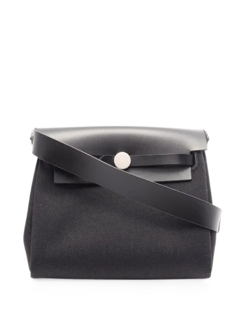 Hermès Pre-Owned 2026 Military Toile and Vache Hunter Herbag Zip 20 crossbody bag Black MZLCS0NVTKE7FJO0