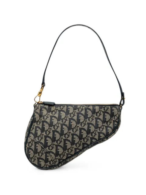 Christian Dior Pre-Owned 2001 Mini Diorissimo Canvas Saddle Pochette shoulder bag Blue TKWWOK0XKMFDW6W7