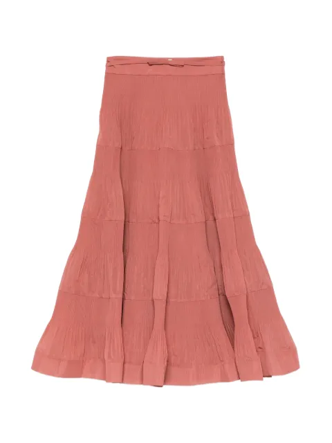 ZIMMERMANN pleated tiered skirt Pink 1213SF26R