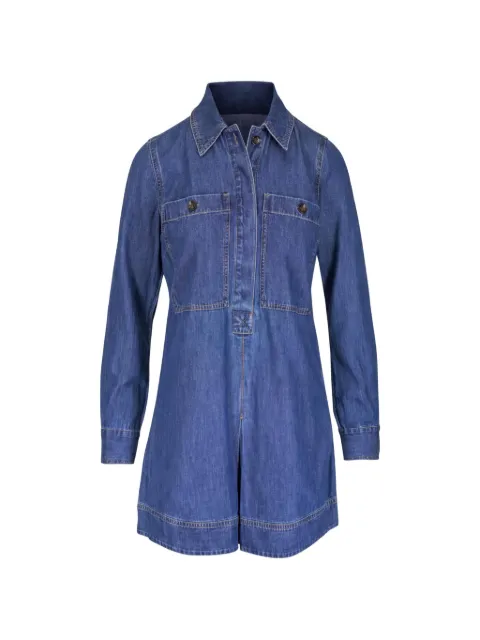 Veronica Beard button-fastening long-sleeve mini dress Blue J26077101401DL