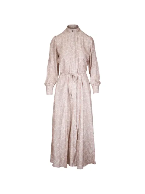 Kiton all-over-pattern drawstring-waist dress Neutrals D52302K0581I04