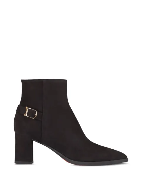 Santoni Elly buckle-detail pointed-toe ankle boots Black ELLY65BTMGSN01