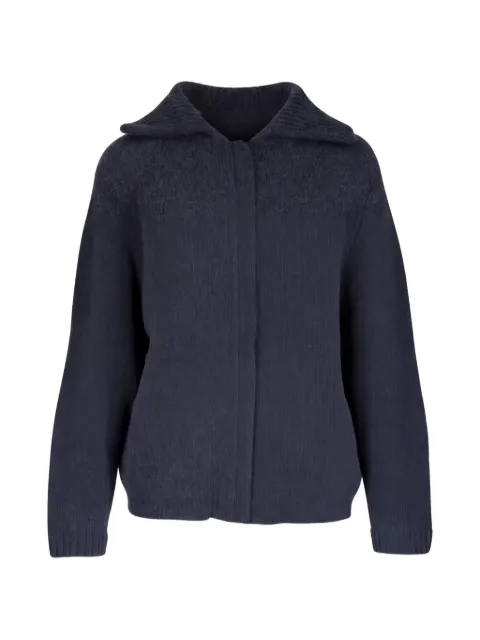 Le Kasha Laolinb ribbed-trim spread-collar cardigan Blue LAOLINBMIDNIGHT