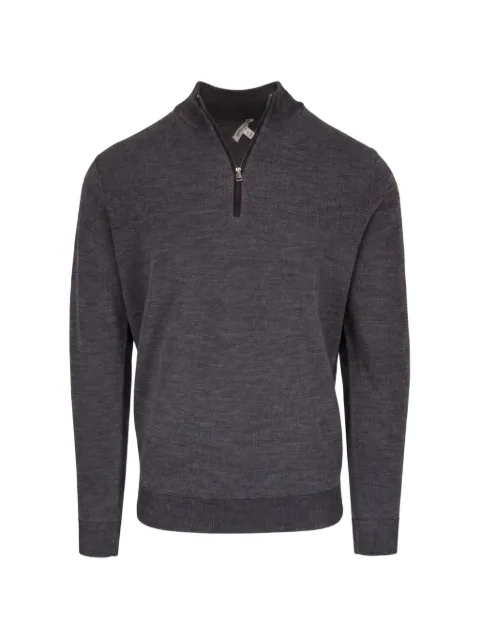 Peter Millar Blair quarter-zip knitted polo shirt Grey MF26S07CHARCOAL