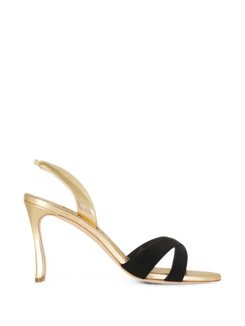 Manolo Blahnik Callydra crossover-strap slingback sandals Gold 32632450005