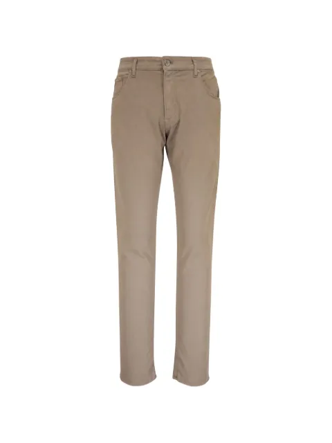 PT Torino logo-patch straight-leg trousers Neutrals TU97T0Y122