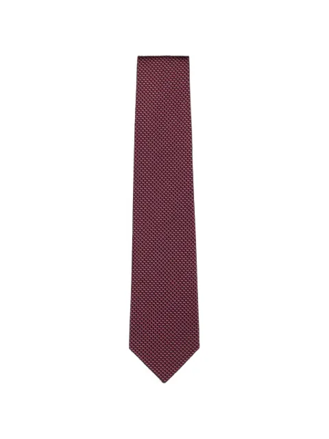 Isaia geometric-pattern tie Red CV94803
