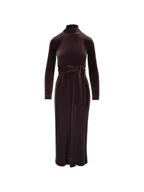 Akris Punto belted high-neck midi dress Brown 482000062900094